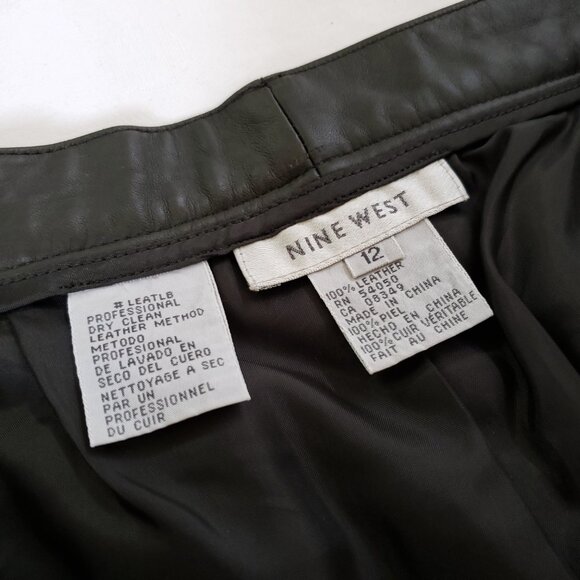 Vintage New W/ Tags NINE WEST Leather Size L/ 12 black - Picture 4 of 11